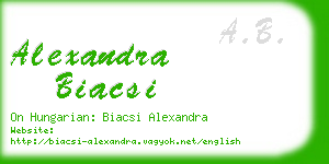 alexandra biacsi business card